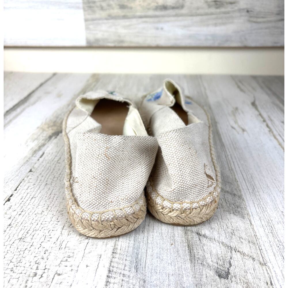 Joules Womens 11 Cream Shelbury Floral Embroidered Slip-On Espadrille Loafer NEW - Picture 4 of 9